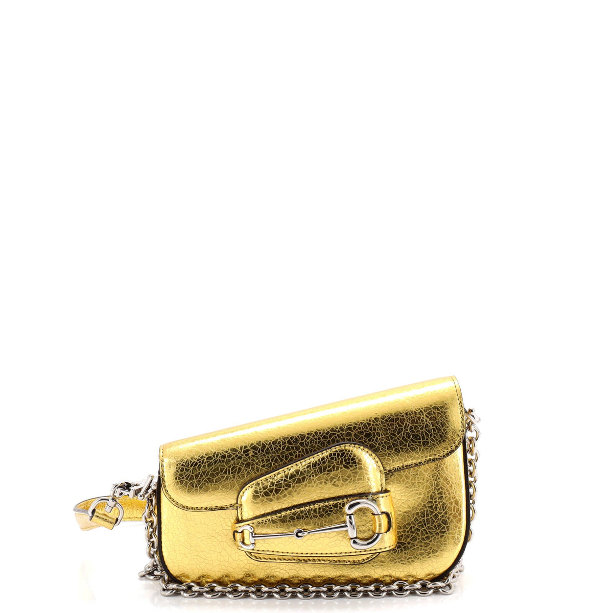 Gucci GUCCI Horsebit 1955 Asymmetric Shoulder Bag Leather Mini
