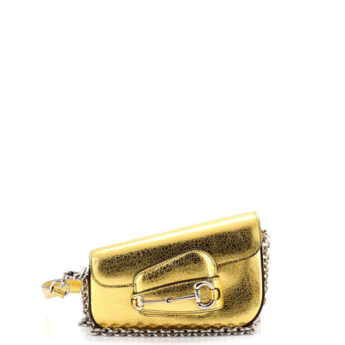 GUCCI Horsebit 1955 Asymmetric Shoulder Bag Leather Mini