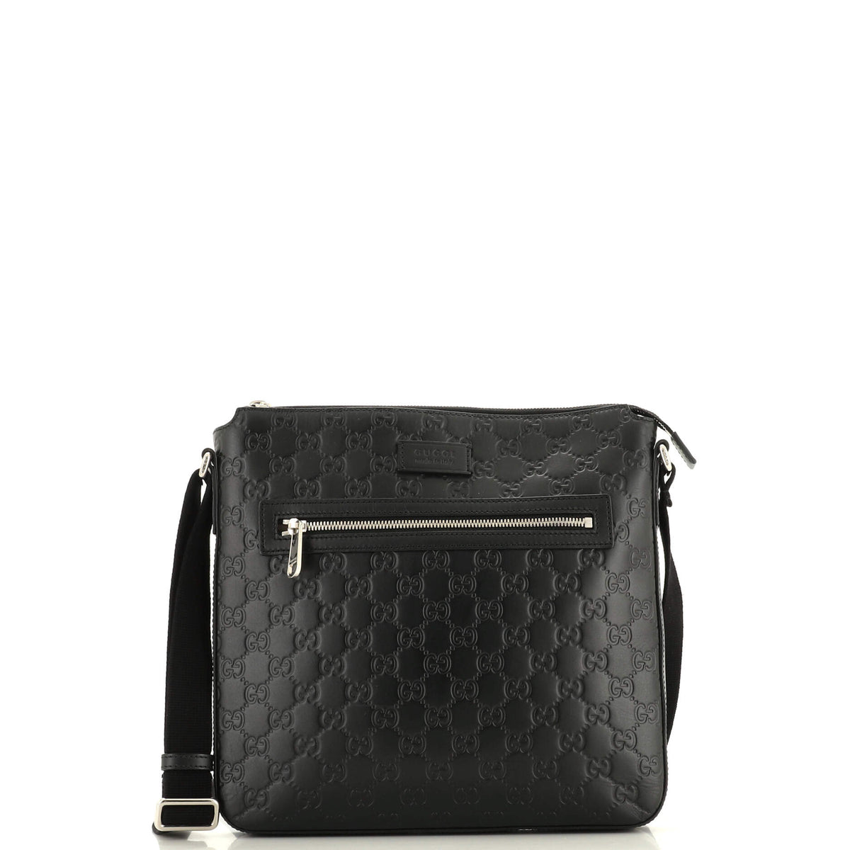 Gucci GUCCI Signature Zip Messenger Bag Guccissima Leather Medium