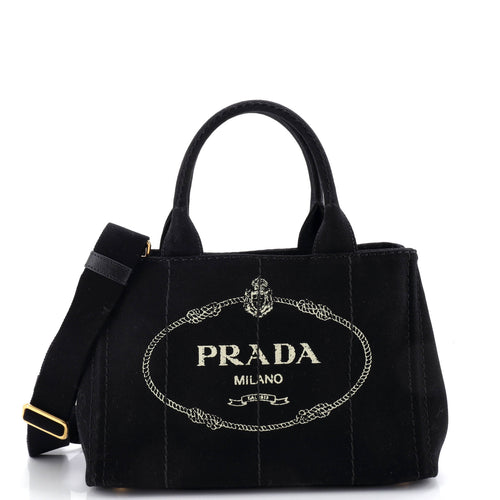 PRADA Canapa Convertible Tote Canvas Mini