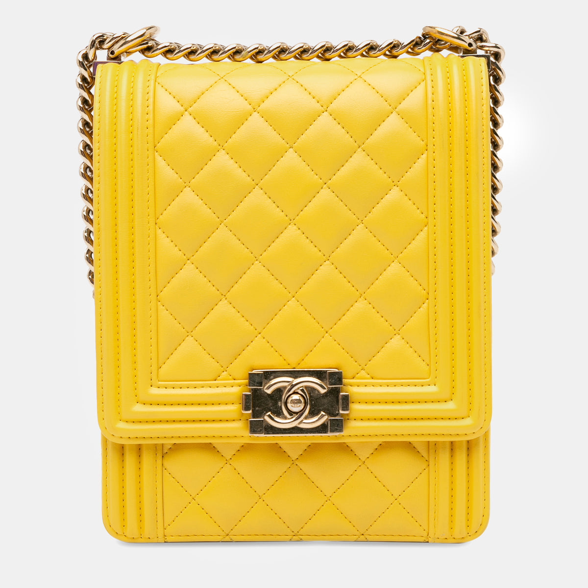 Chanel Lambskin North South Boy Flap