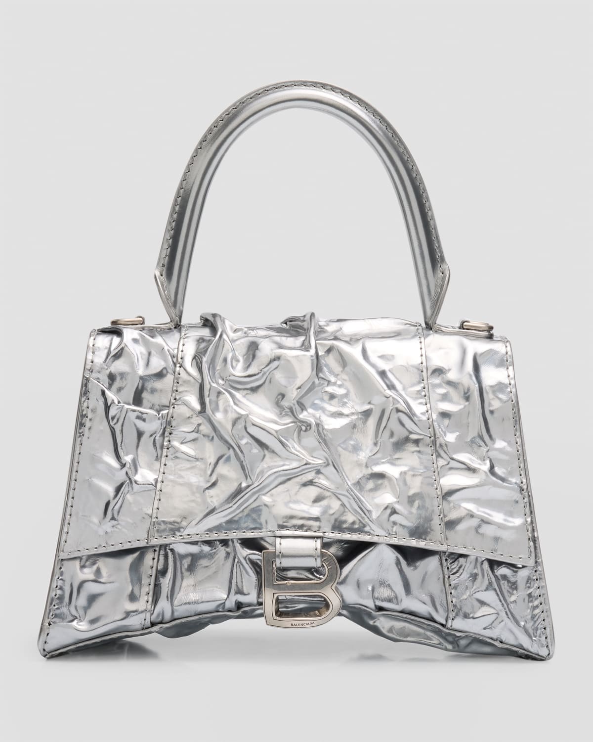 Balenciaga Hourglass Small Crushed-Effect Bag