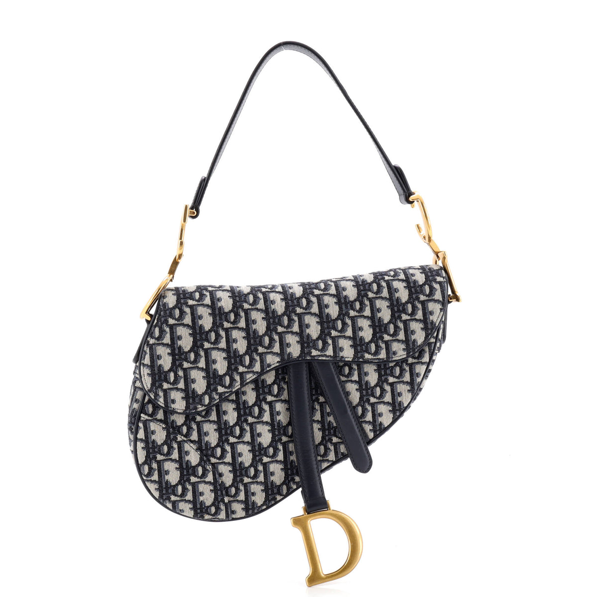 Christian Dior Saddle Handbag Oblique Canvas Medium