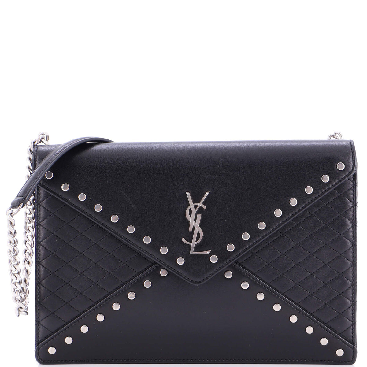 Saint Laurent Gaby Chain Shoulder Bag Studded Quilted Leather
