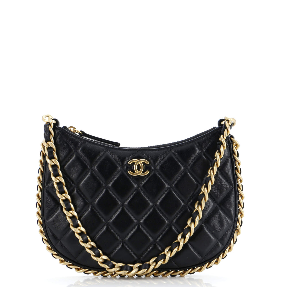 CHANEL CC Chain Around Hobo Quilted Lambskin