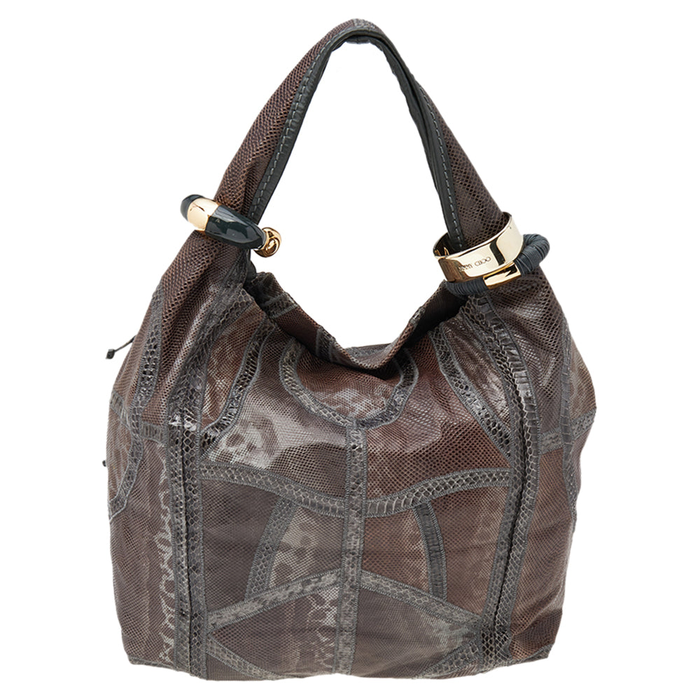 Brown Snakeskin Saba Hobo