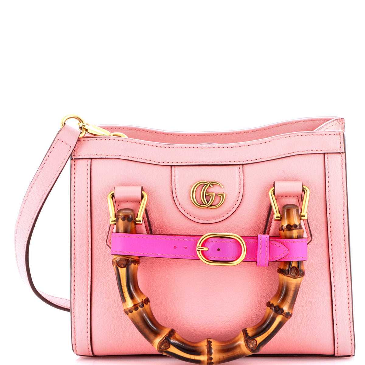Gucci GUCCI Diana NM Bamboo Handle Tote Leather Mini