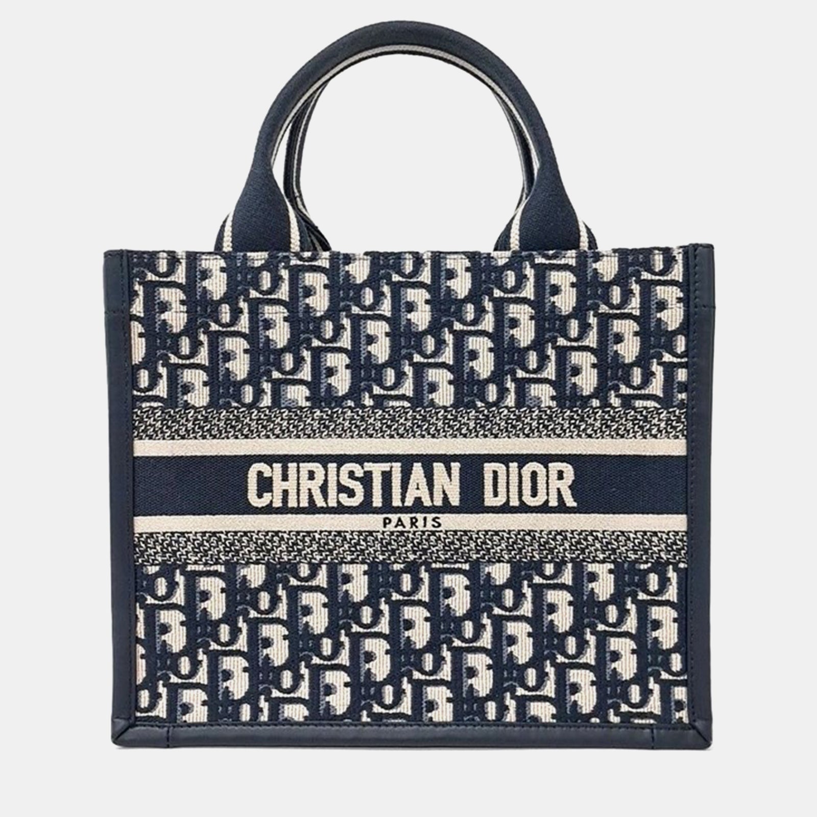 Dior Christian Marineblau Schräge Buch Tote Kleine Tasche