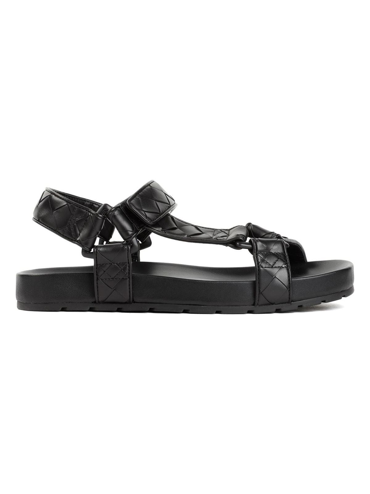 Bottega Veneta Men's Trip Leather Sandals in Black | Size 42 | 775305V3HB0 Color 1000