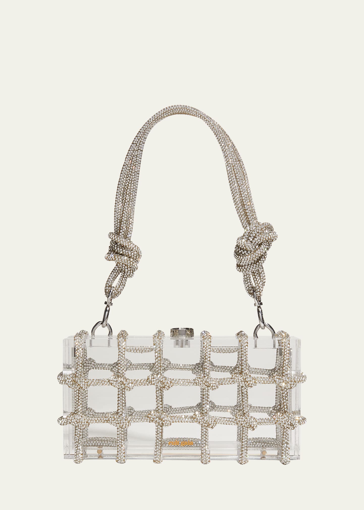 Cult Gaia Bess Caged Embellished Box Shoulder Bag