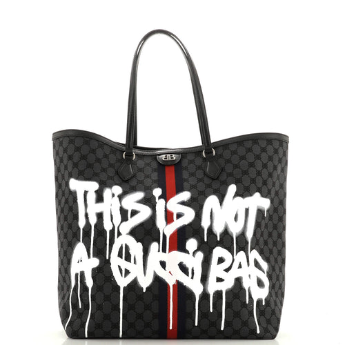 x Gucci The Hacker Project Tote Graffiti BB Canvas Large