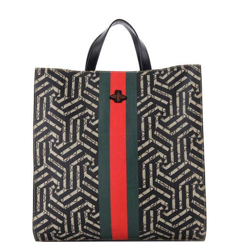 GUCCI Convertible Soft Open Tote Caleido GG Coated Canvas