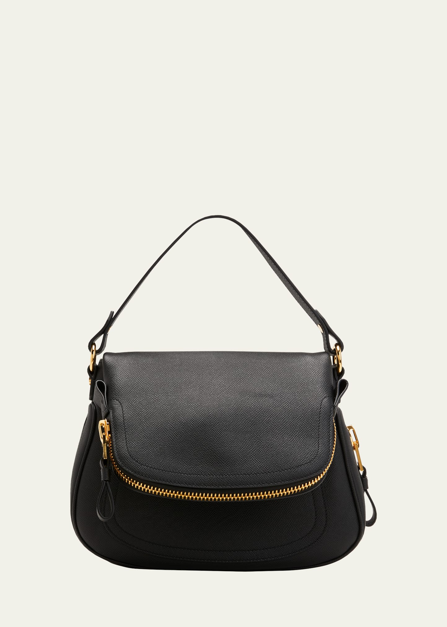 Tom Ford Jennifer Medium Double Strap Bag in Grained Leather