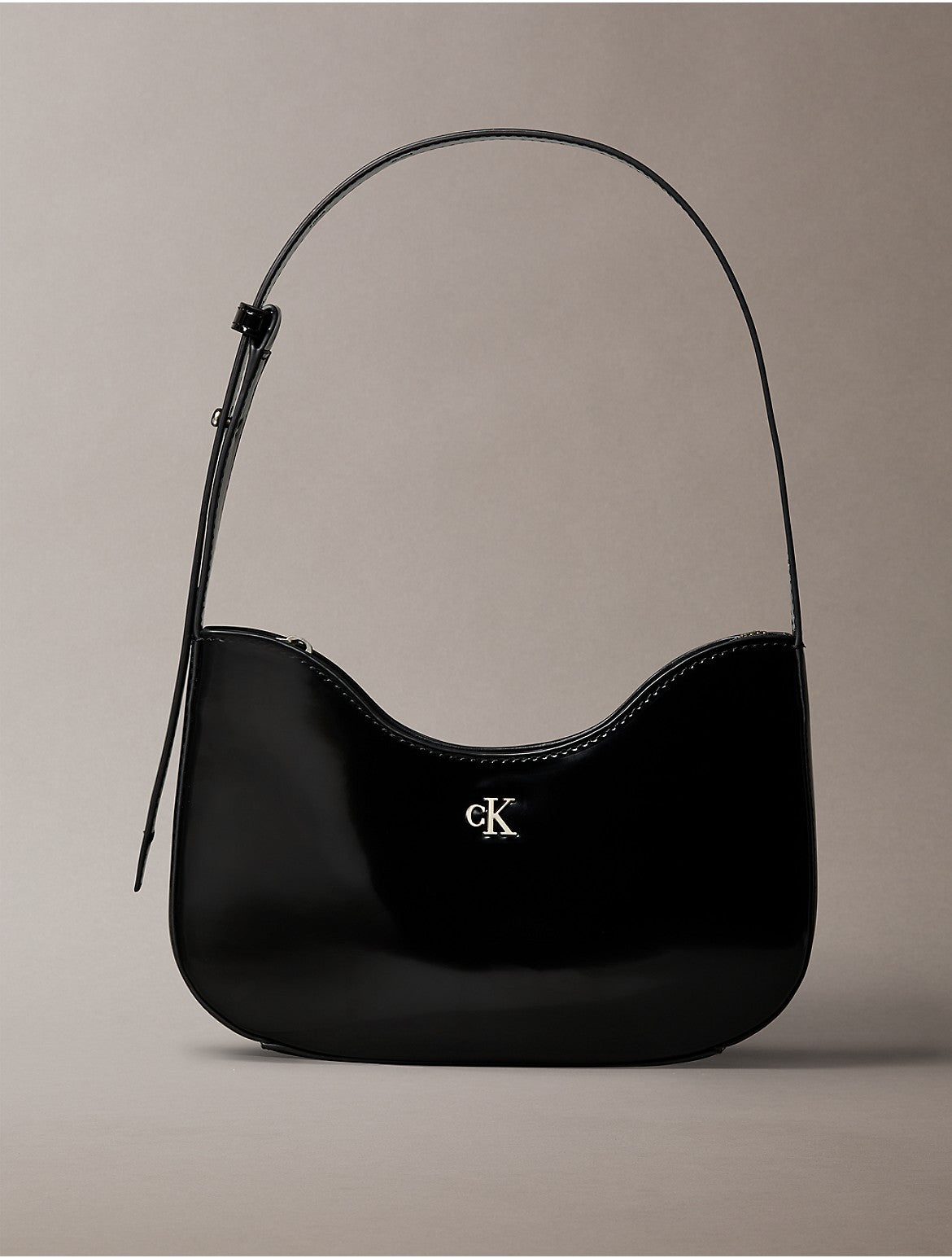 Calvin Klein Women's Minimal Monogram Curved Shoulder Bag - Black