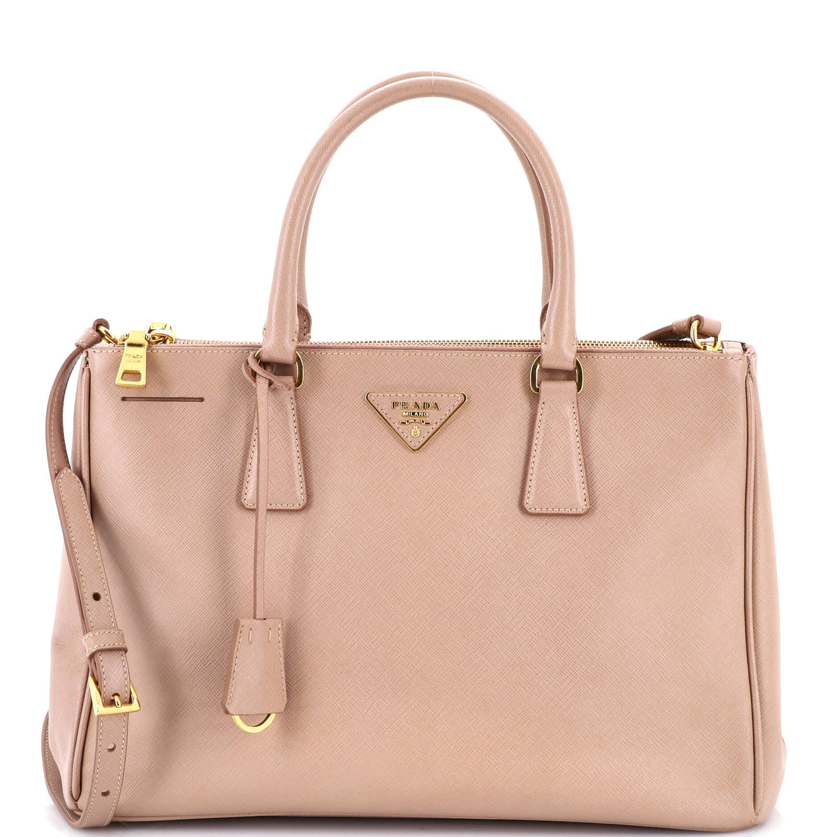 Prada PRADA Double Zip Lux Tote Saffiano Leather Medium