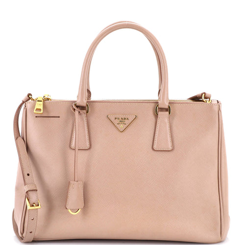 PRADA Double Zip Lux Tote Saffiano Leather Medium