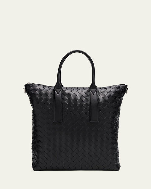 Men's Intrecciato Zip North-South Tote Bag