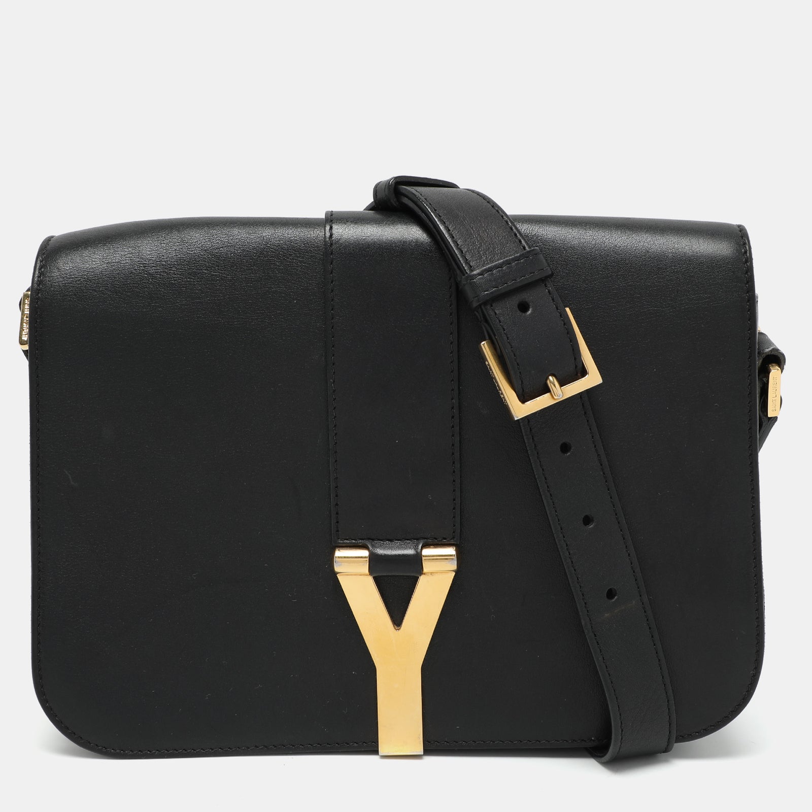 Saint Laurent Paris Saint Laurent Black Leather Y-Ligne Shoulder Bag