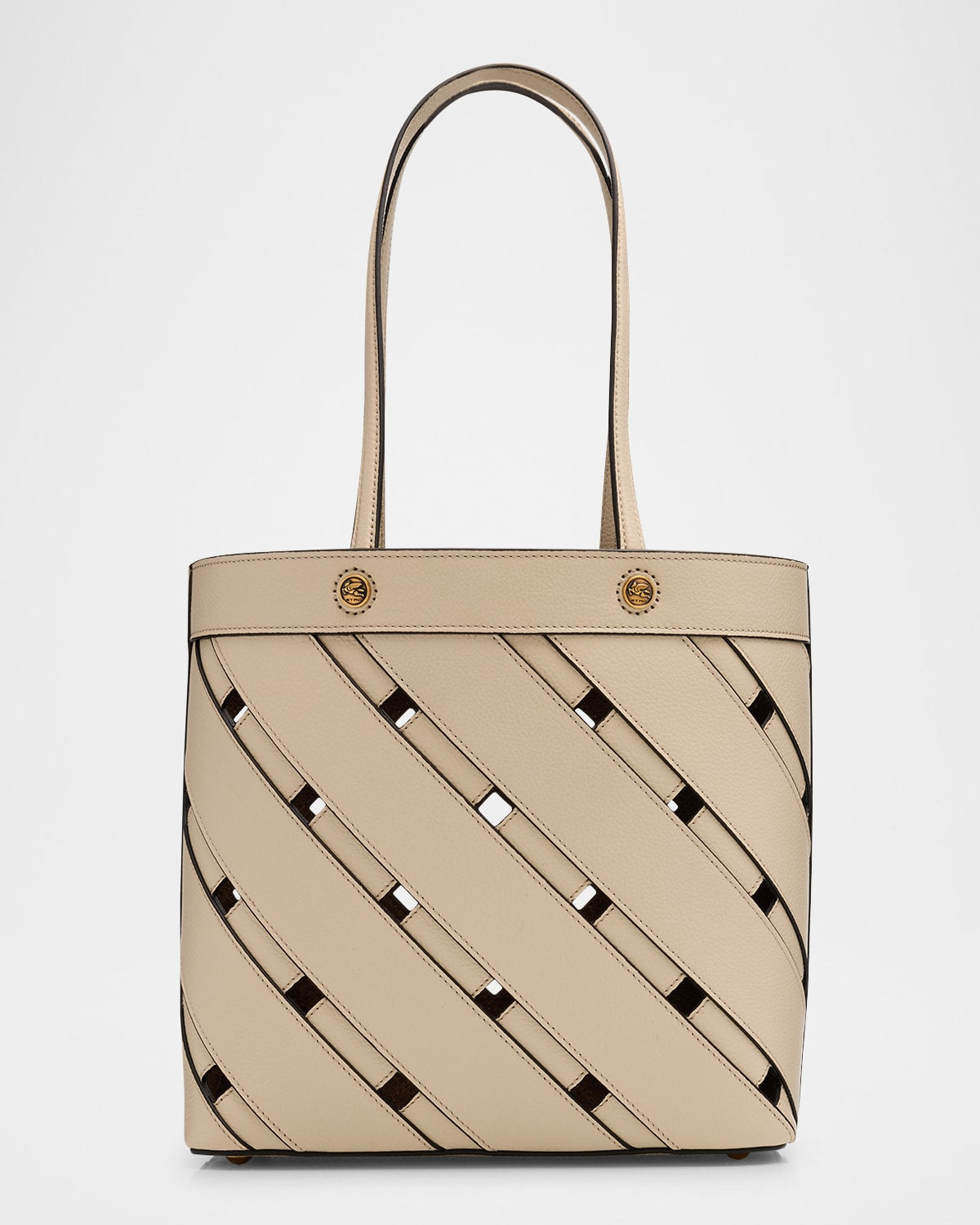 Etro Lasercut Leather Shopping Tote Bag