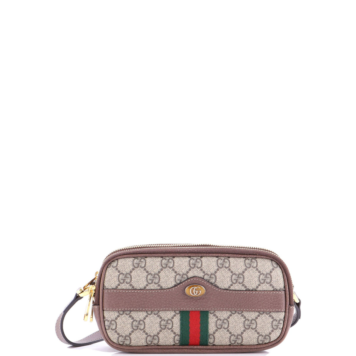 Gucci GUCCI Ophidia Triple Zip Crossbody Bag GG Coated Canvas Mini