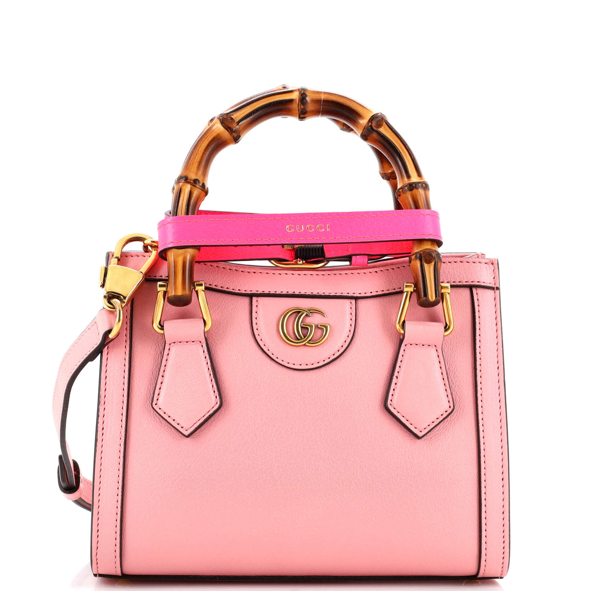 Gucci GUCCI Diana NM Bamboo Handle Tote Leather Mini