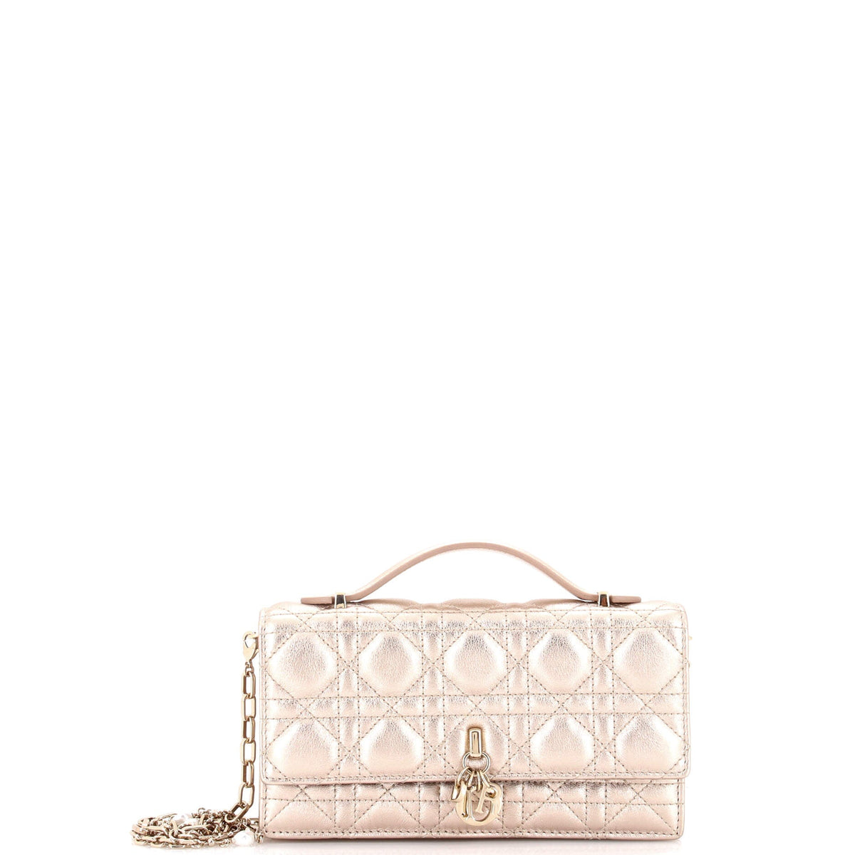 Christian Dior My Dior Top Handle Flap Bag Cannage Quilt Lambskin Mini