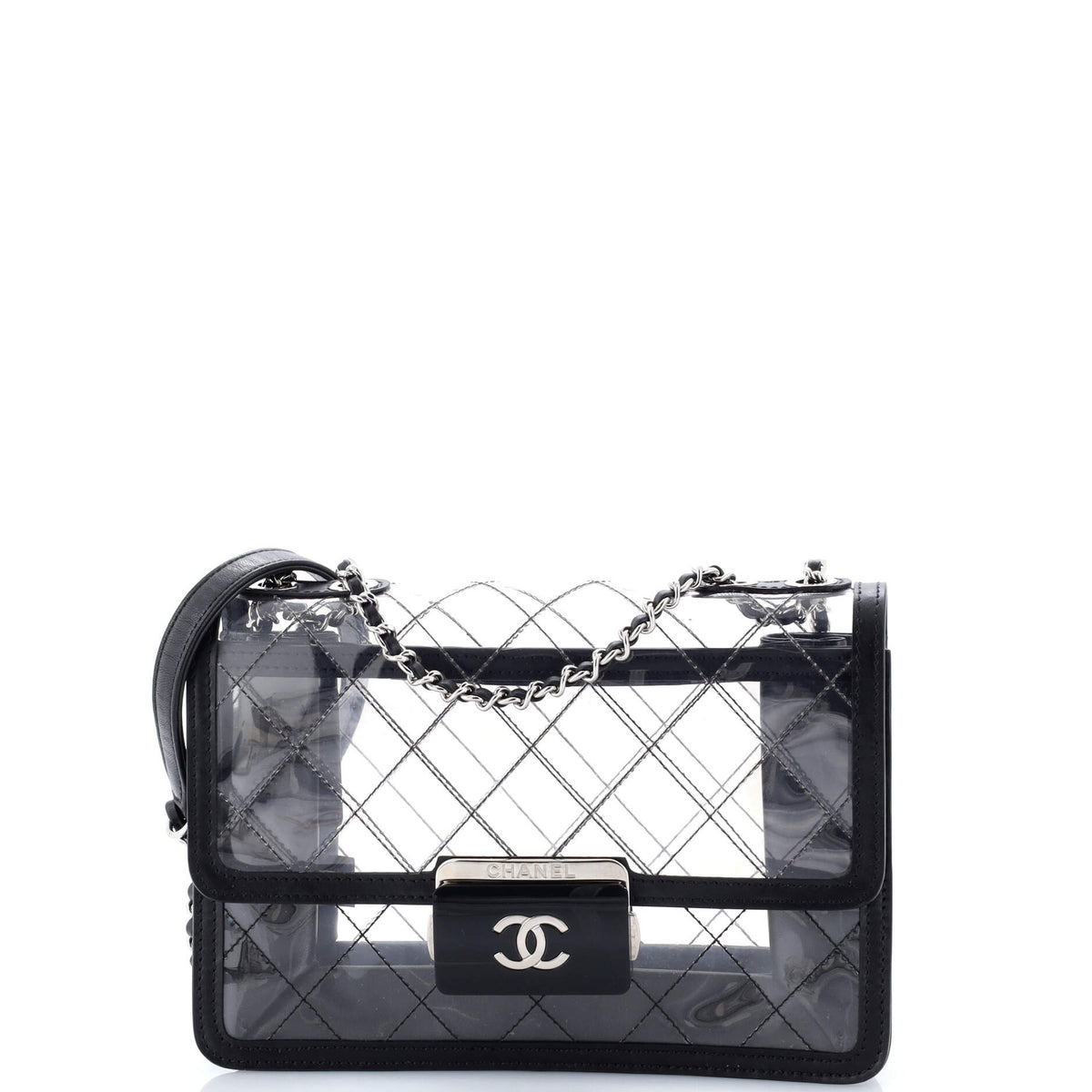 Chanel CHANEL Beauty Lock Flap Bag Quilted PVC With Lambskin Large