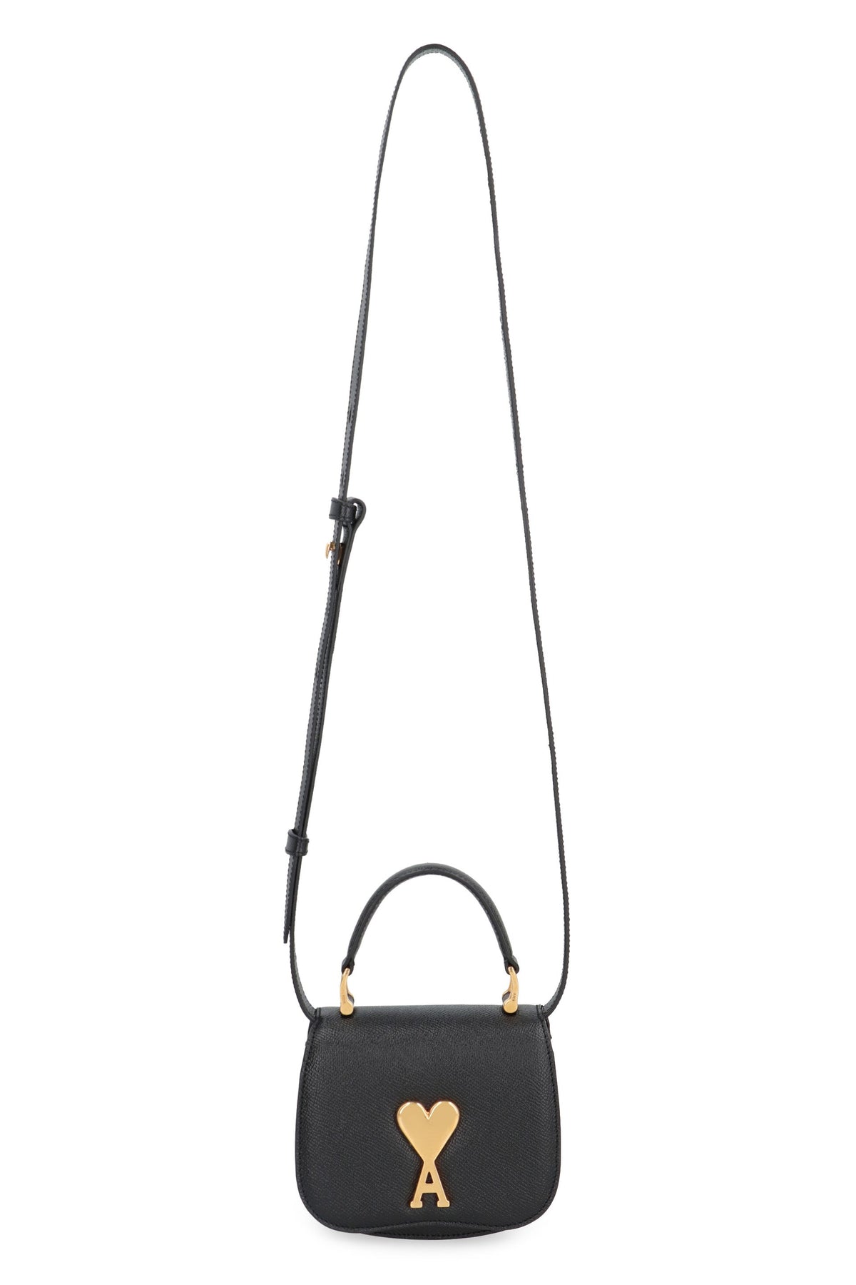 Ami Paris Women's Small Leather Paris Paris Bag in Black | ULL008AL0036