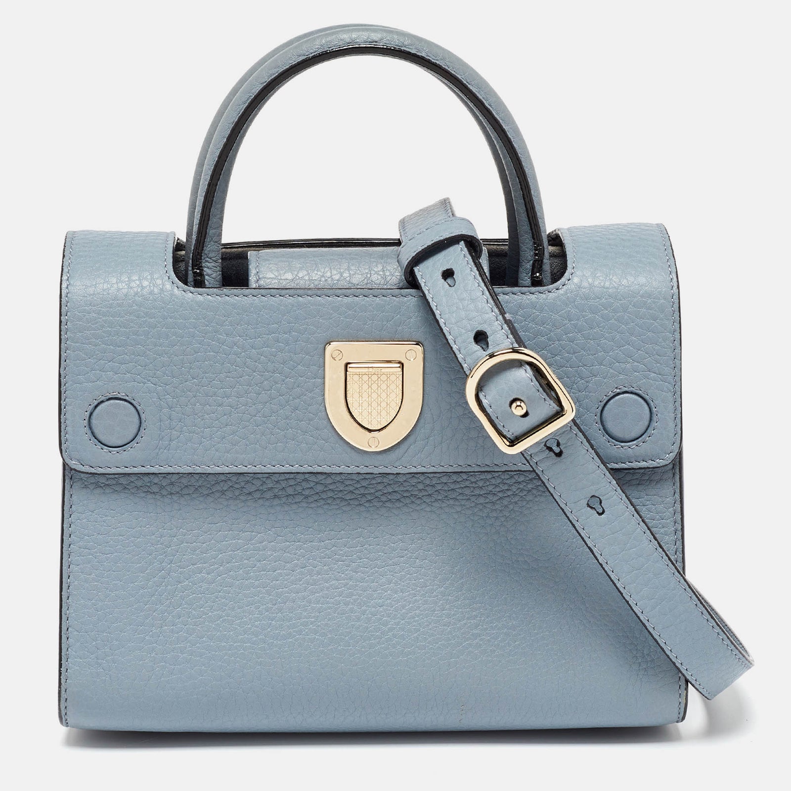 Dior Kleine Diorever Tote aus Leder in Blau