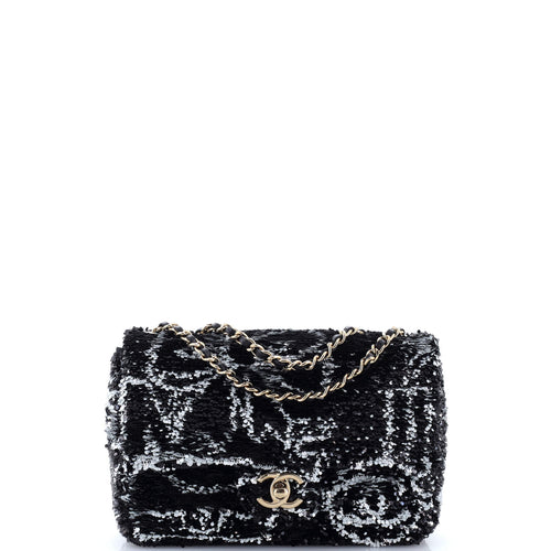 CHANEL Lucky Symbols CC Flap Bag Sequins Mini