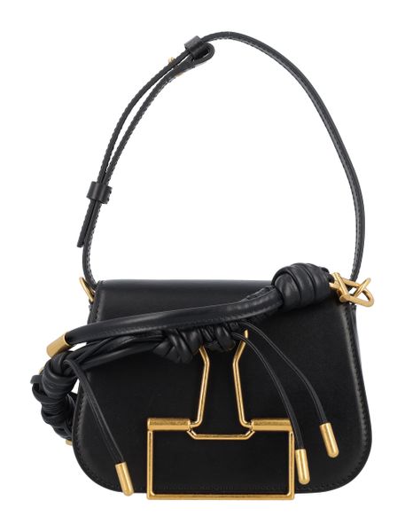Off-White Women's Skeleton Binder Foldover Crossbody Bag in Black | OWNN134F23LEA001