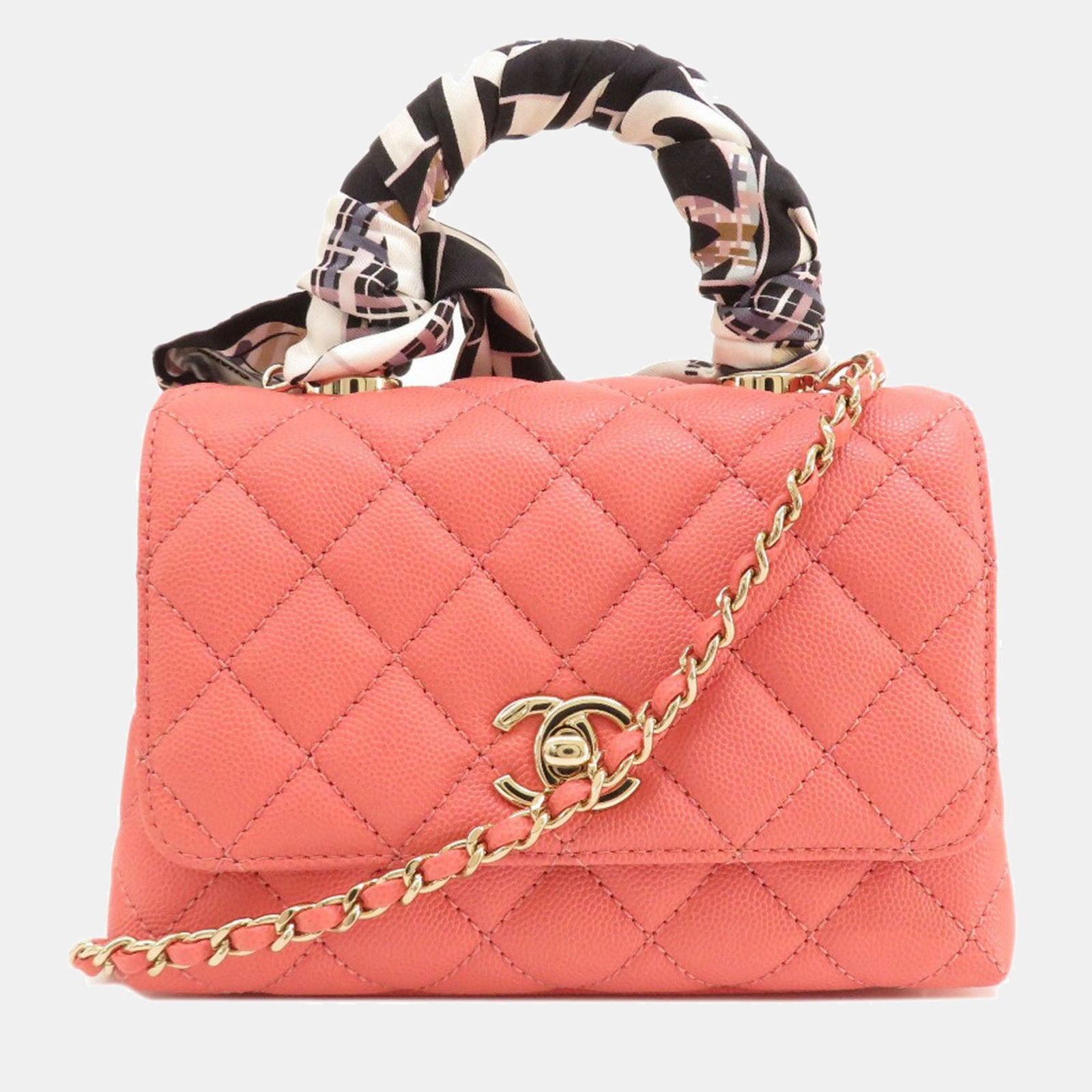 Chanel Pink Caviar Leather Coco Top Handle Bag