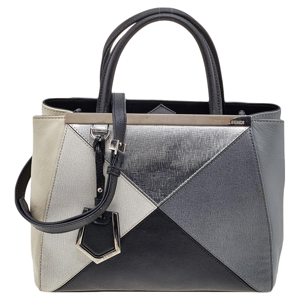 Fendi Multicolor Leather Mini Geometric 2jours Tote