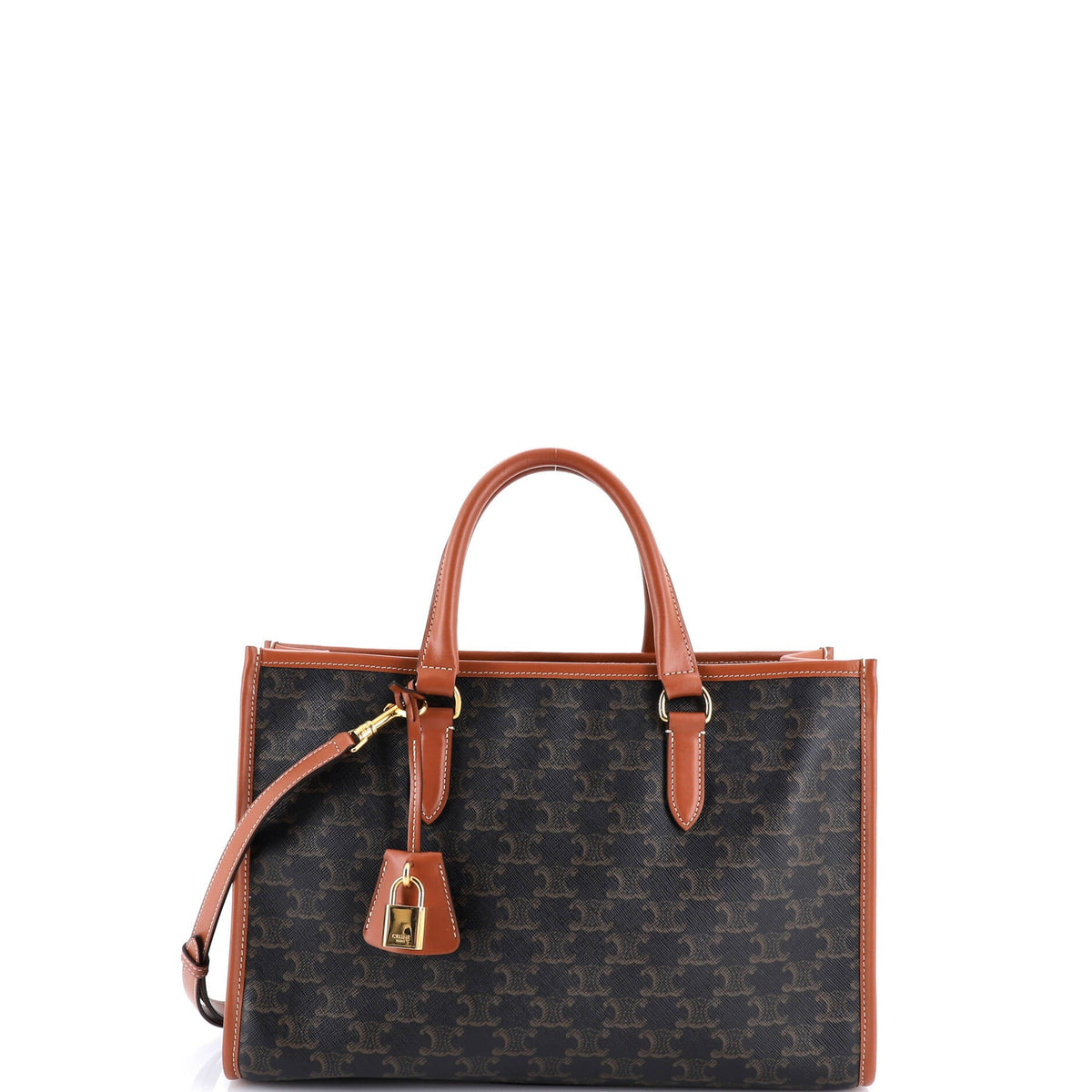 Celine CELINE Horizontal Cabas Tote Triomphe Coated Canvas Mini