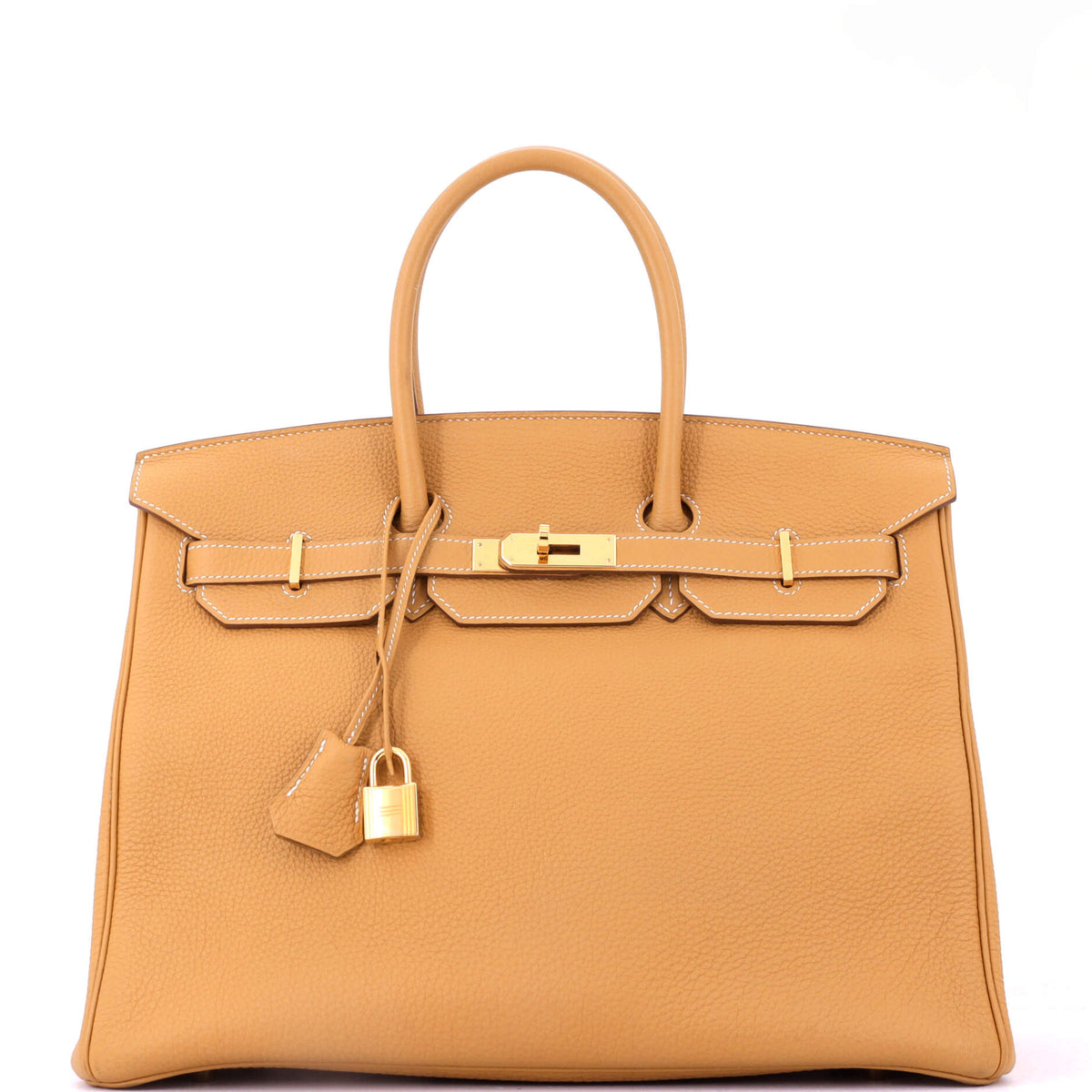 Herm?s Birkin Handbag Natural Sable Togo with Gold Hardware 35