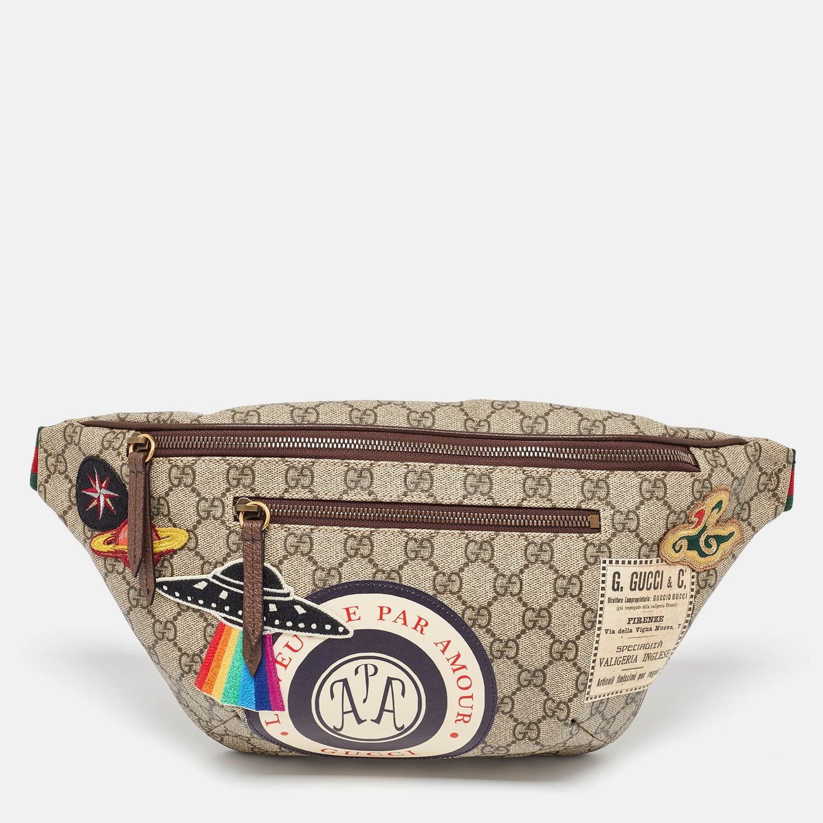 Gucci Sac banane en toile beige GG Supreme Courrier