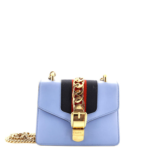 GUCCI Sylvie Chain Shoulder Bag Leather Mini