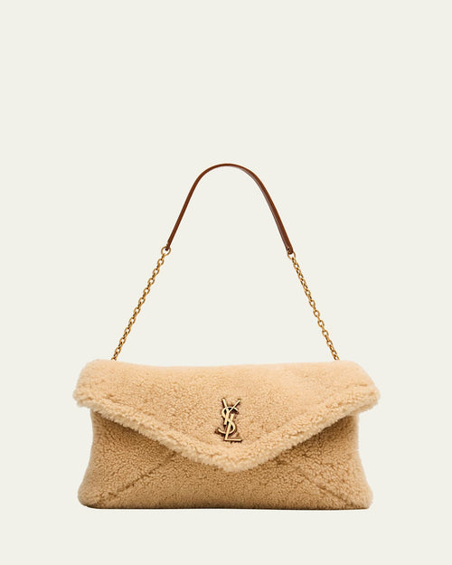 YSL Envelope Flap Shoulder Bag in Shearling
