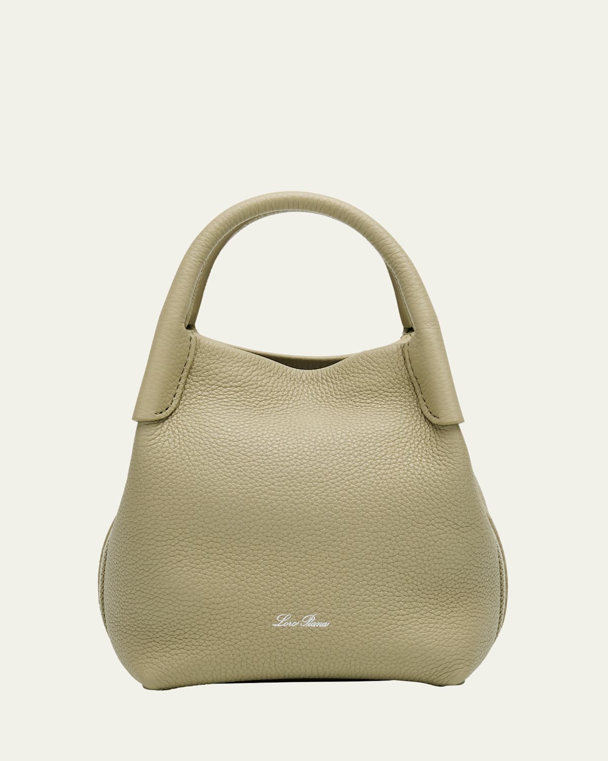Loro Piana Bale Micro Grain Leather Crossbody Bag