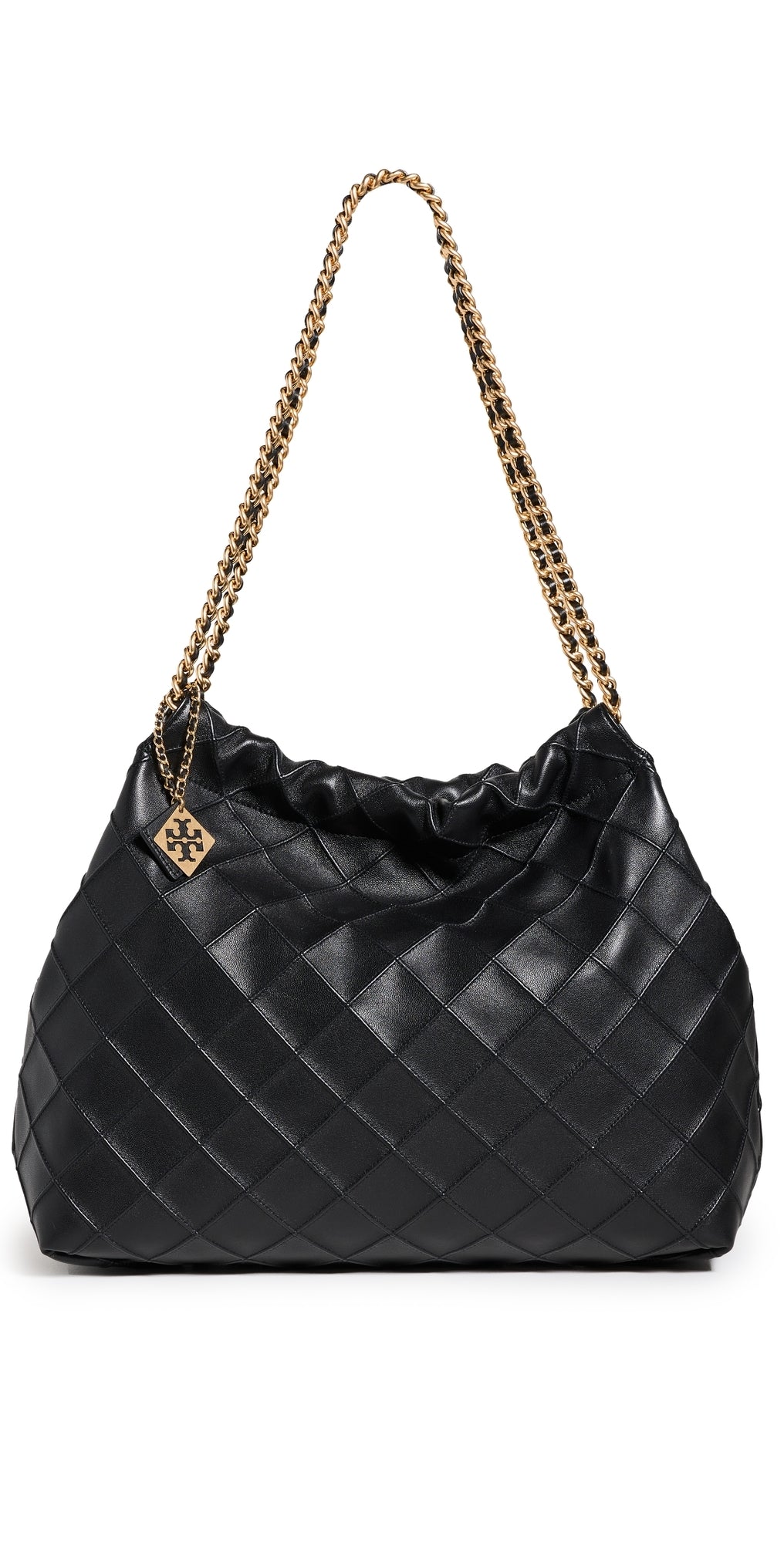 Tory Burch Fleming Soft Drawstring Hobo Bag Black One Size