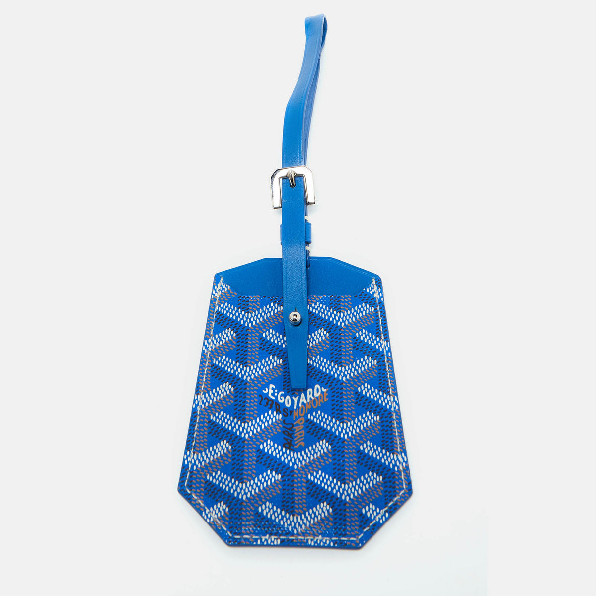Goyard Blue Goyardine Canvas Luggage Tag
