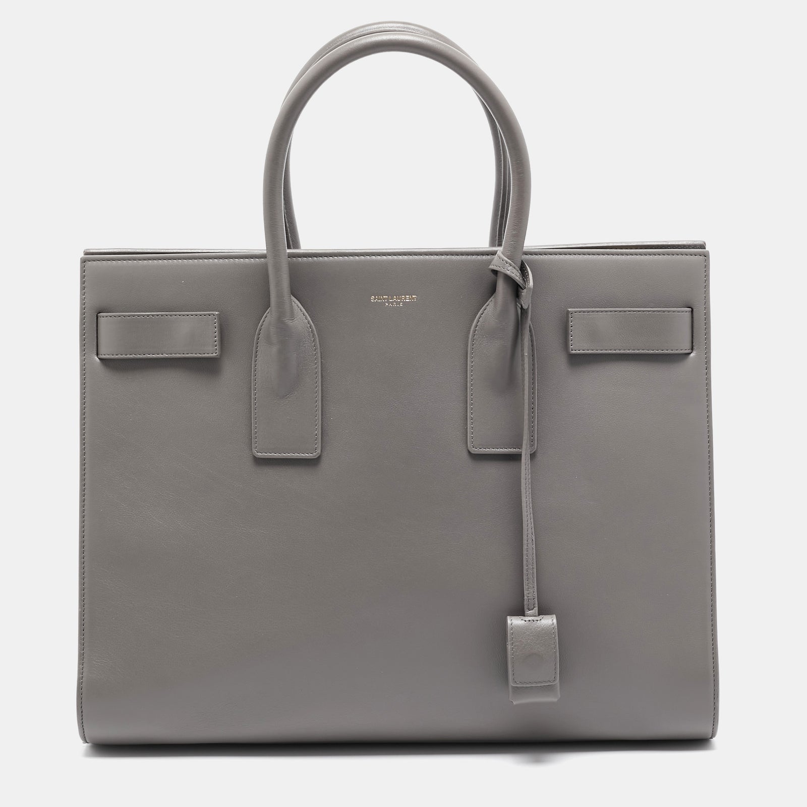 Saint Laurent Paris Saint Laurent Grey Leather Large Classic Sac De Jour Tote