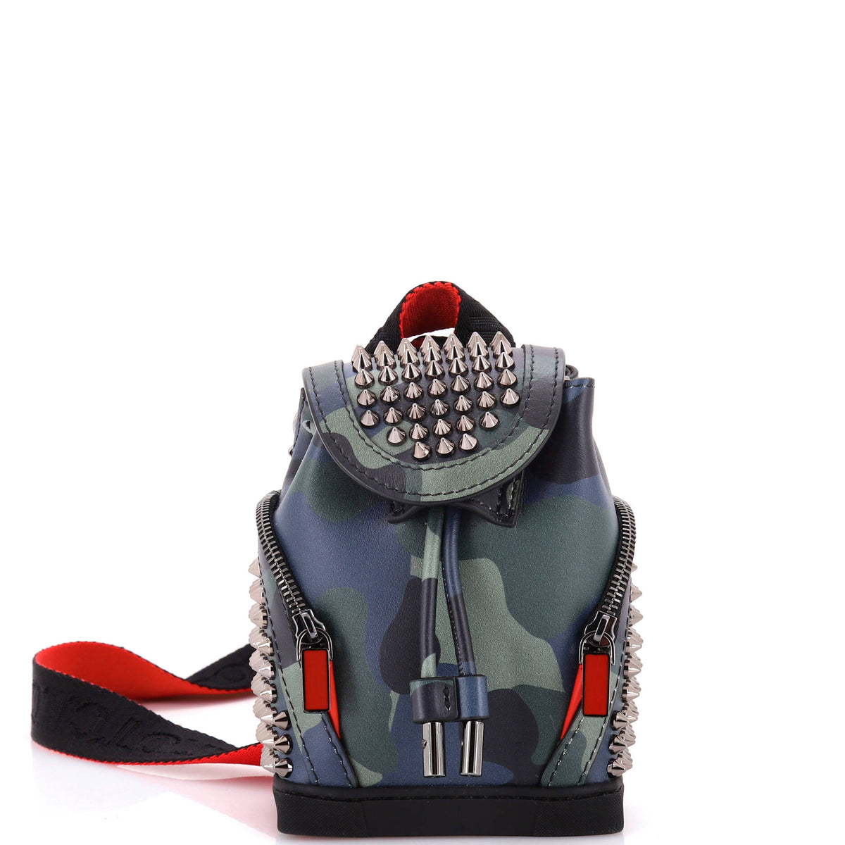 Christian Louboutin Explorafunk Keyring Crossbody Bag Spiked Leather