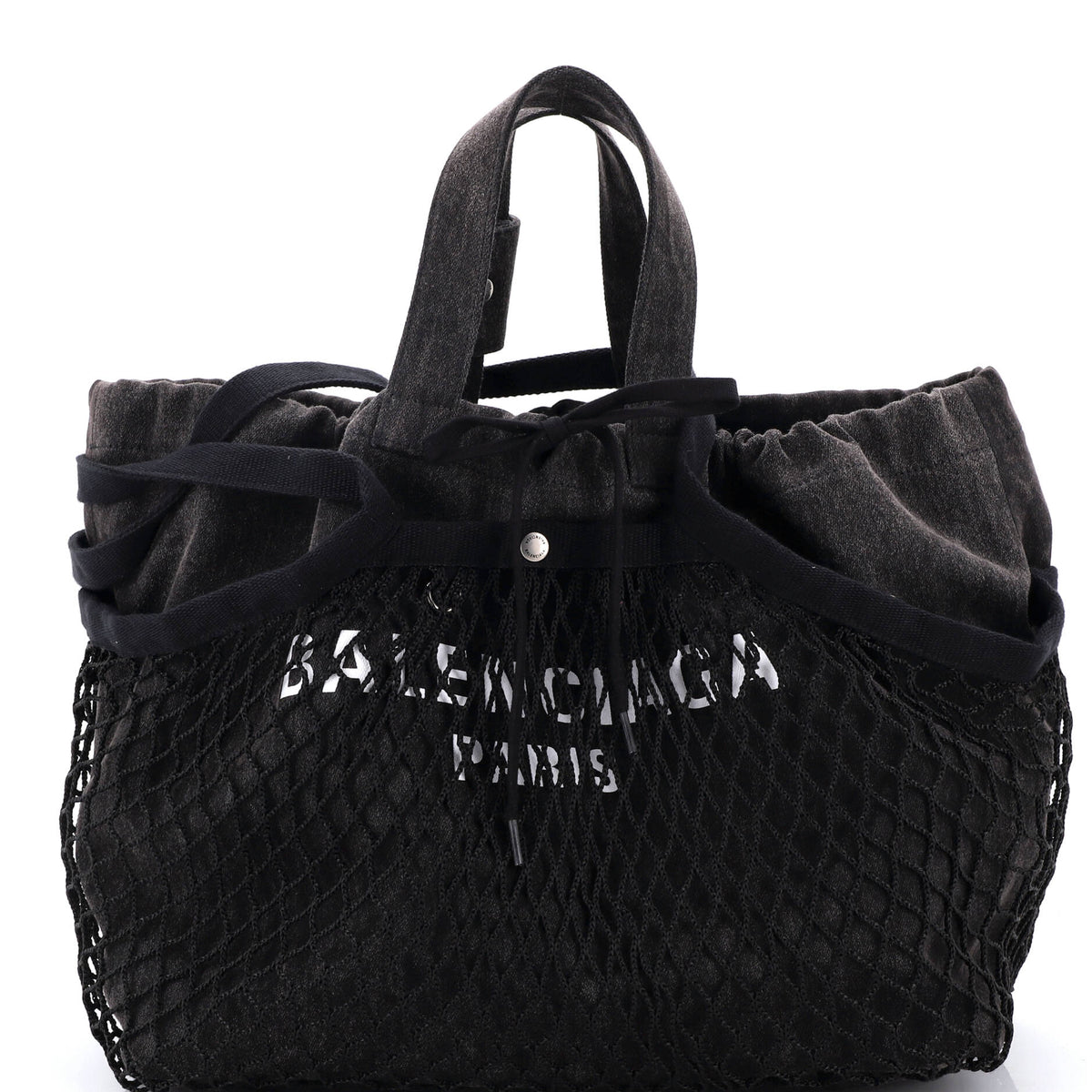 Balenciaga 24/7 Drawstring Tote Mesh and Denim Medium