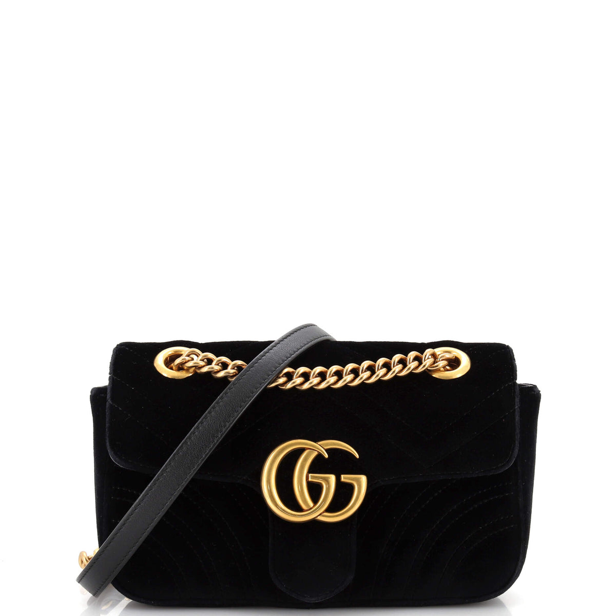 Gucci GUCCI GG Marmont Flap Bag Matelasse Velvet Mini