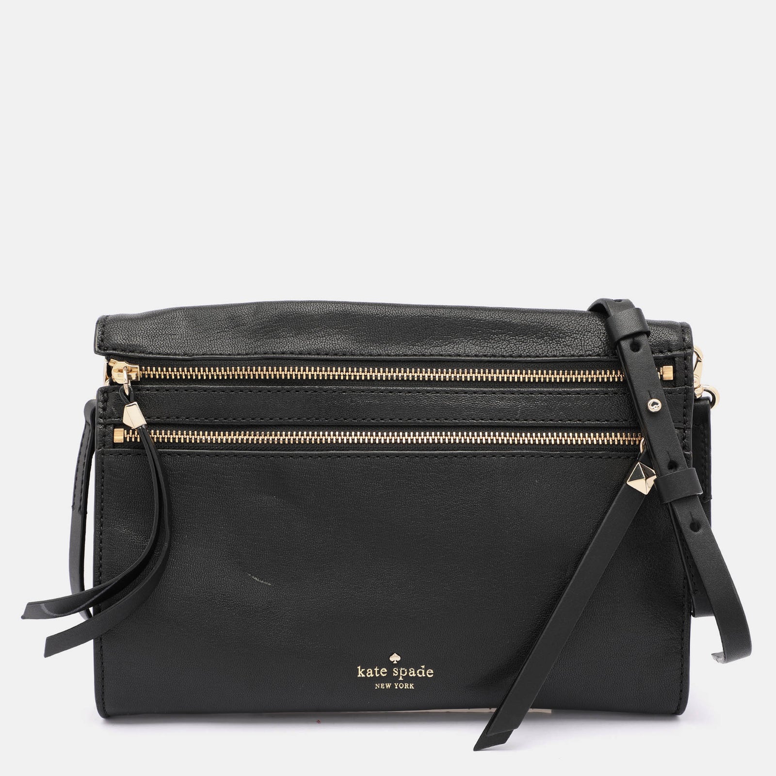 Kate Spade Black Leather Social Butterfly Skyler Crossbody Bag