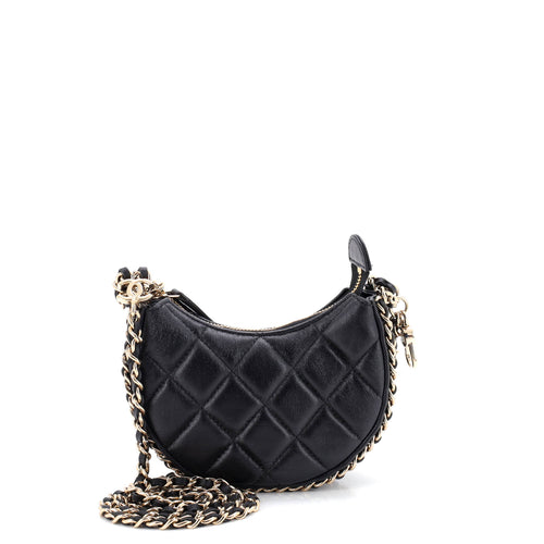 CHANEL Chain Around Hook Hobo Quilted Lambskin Mini