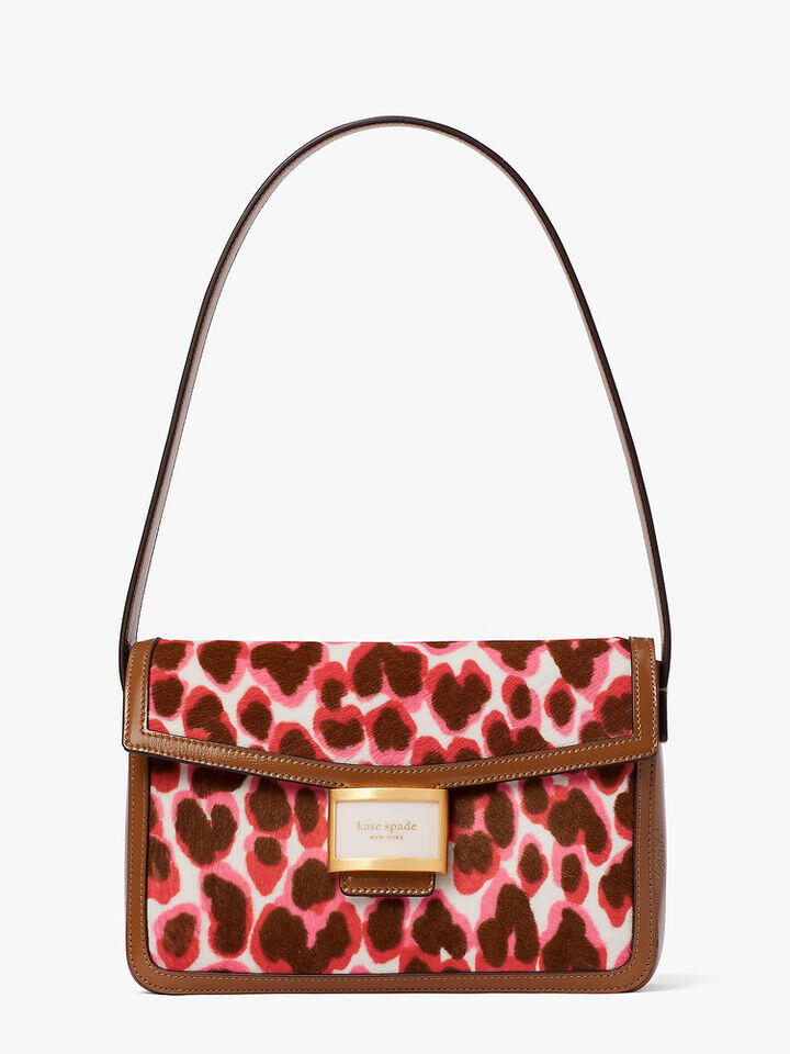 Kate Spade Au Katy Leopard Haircalf Medium Shoulder Bag