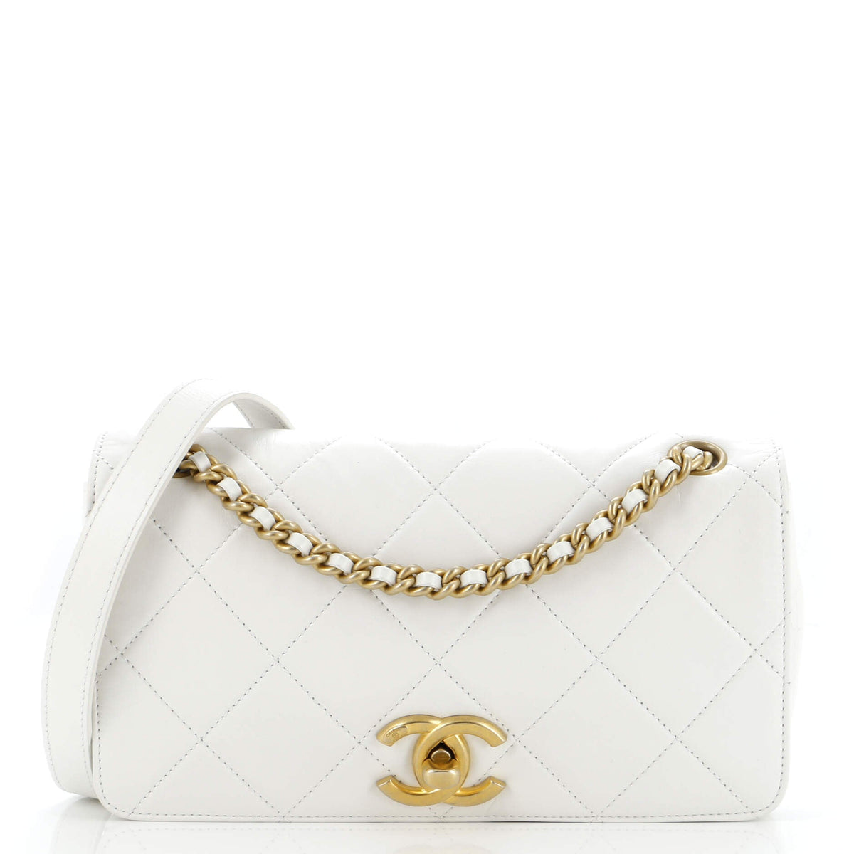 Chanel CHANEL CC Full Flap Bag Quilted Lambskin Small