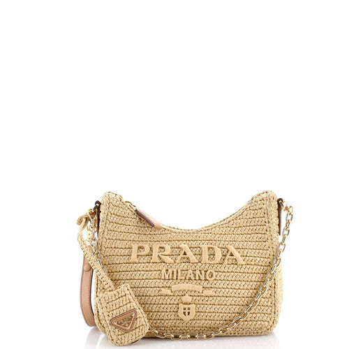 PRADA Re-Edition 2000 Shoulder Bag Raffia Mini